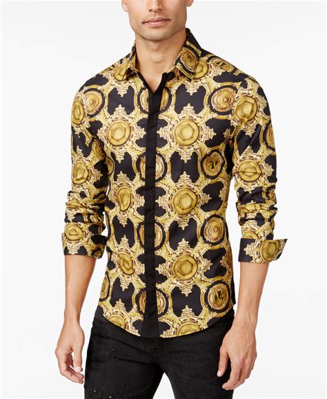 replica versace button down shirt|big and tall versace shirts.